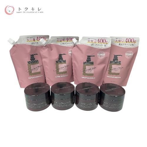はぐぐみプラス cocone クレイクリームシャンプー スムース 詰め替え用400g ＆ cocone モイスチュアリペア ヘアマスク180g 合計8点（各4個セット） 8点セット