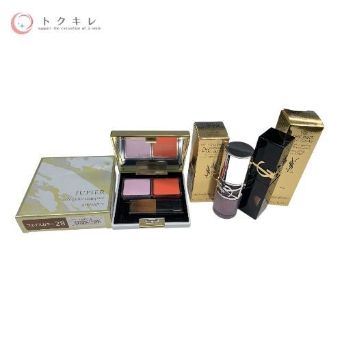 イヴサンローラン、メナード YSL ザ インクス ヴェルニクリーム443 ヴェルニクリーム 5.5ml、グロスプランパー 6ml、フェイスカラーコンパクト #28 3点セット