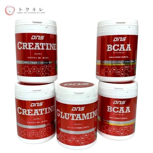 DNS グルタミン／クレアチン／BCAA アソート×5個セット