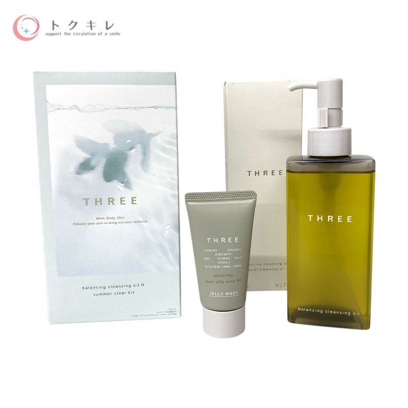 THREE (スリー) バランシング クレンジング オイル N サマー クリア キット (185ml + 22g)