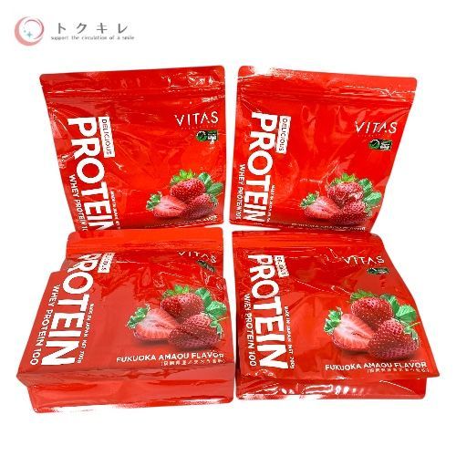 バイタス ホエイプロテイン 100 700g #ストロベリー 700g×4個 4個セット