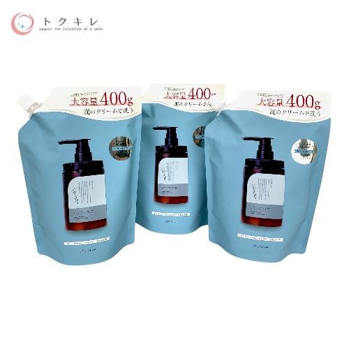 はぐぐみプラス cocone クレイクリームシャンプー リペア 詰め替え 400g ホワイトラベンダーの香り 3個セット
