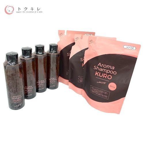 セレクタージュ アロマシャンプー クロ 200ml (本体x4) + (つめかえ用x3) 2種7点セット