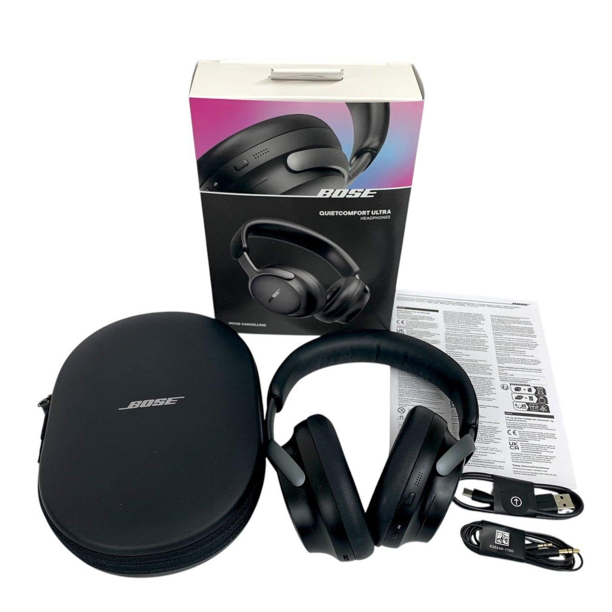 BOSE ワイヤレスヘッドホン QuietComfort Ultra Headphones ブラック (ノイズキャンセリング typeC IPX4 最大24時間再生 空間オーディオ対応)