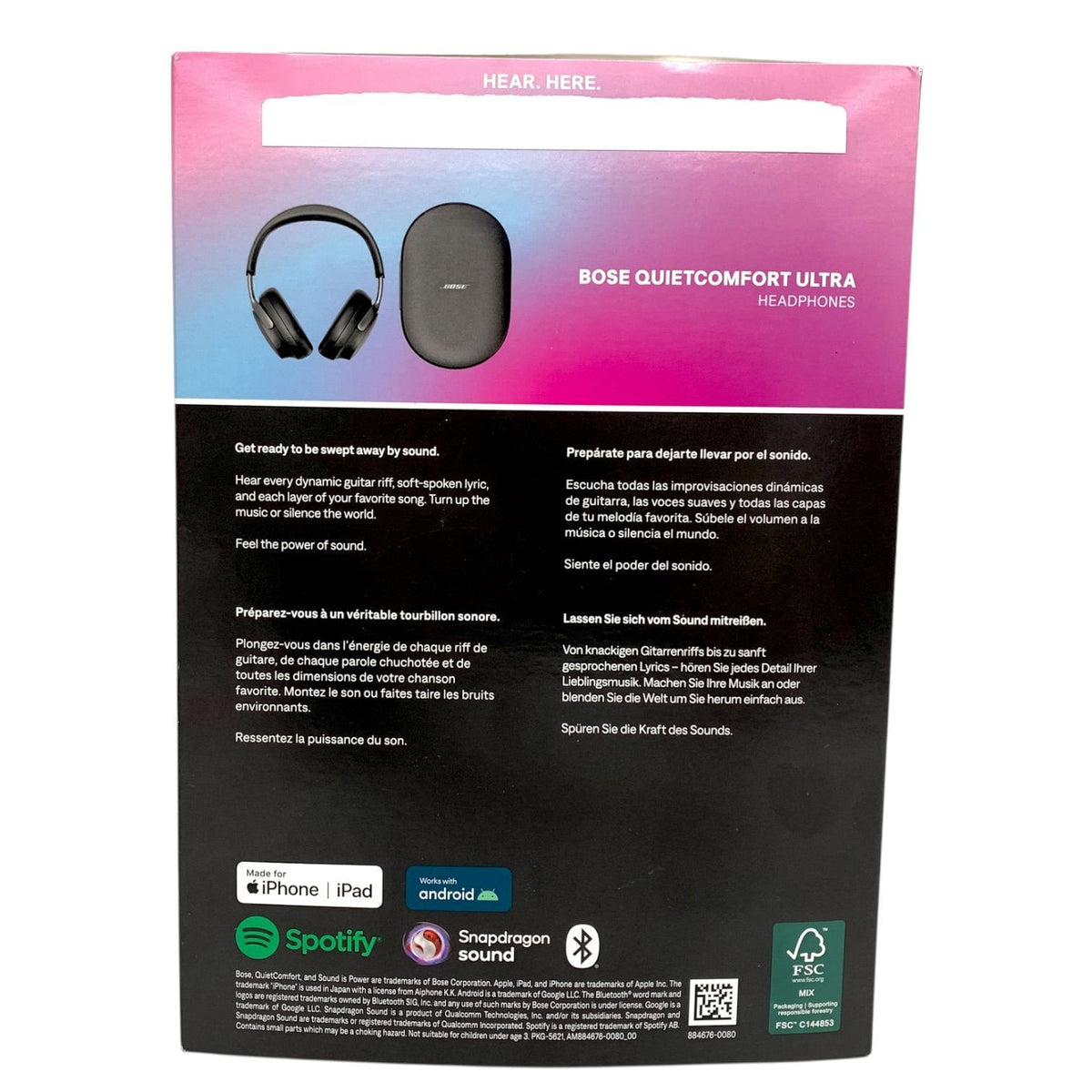 BOSE ワイヤレスヘッドホン QuietComfort Ultra Headphones ブラック (ノイズキャンセリング typeC IPX4 最大24時間再生 空間オーディオ対応)