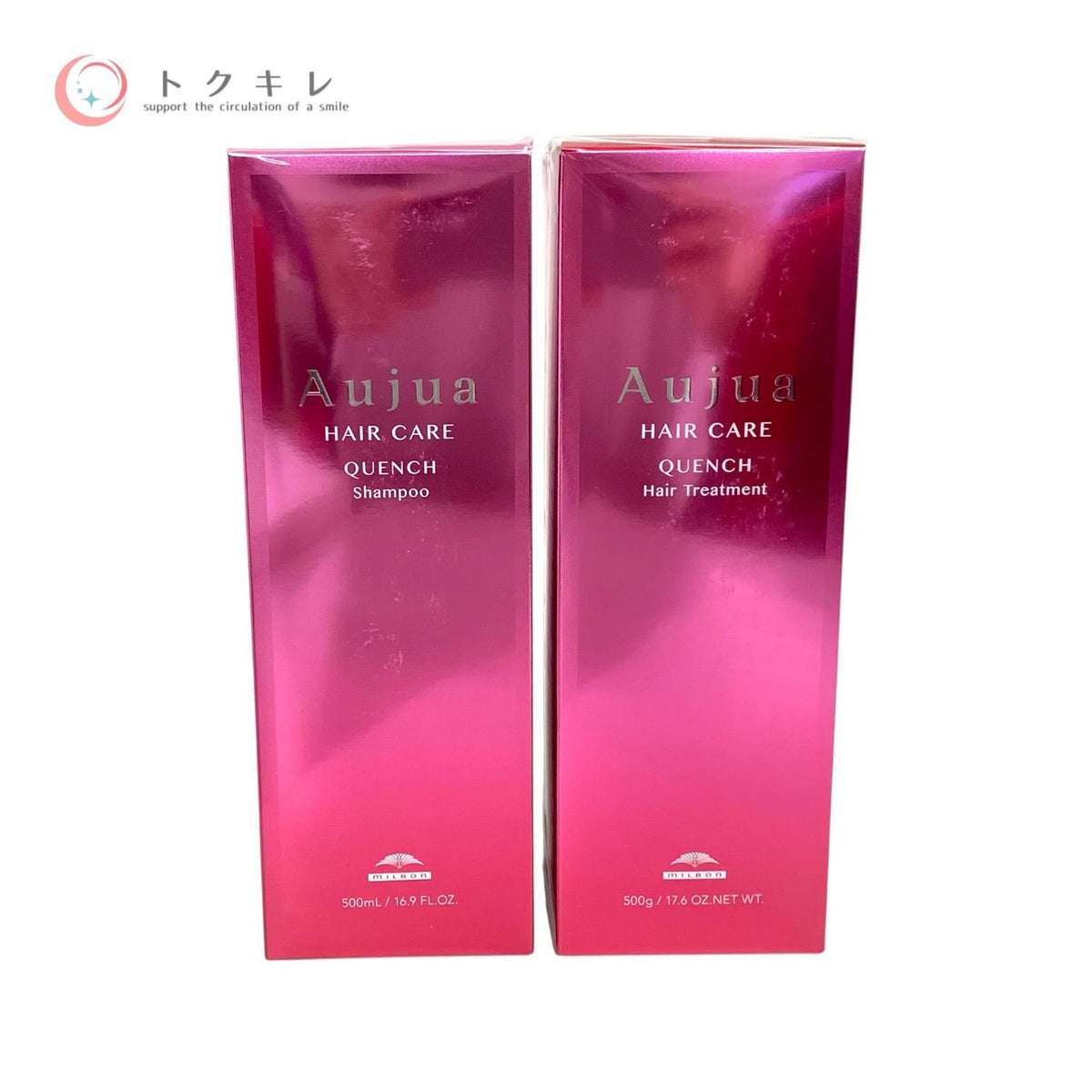 ミルボン オージュア クエンチ シャンプーv＆トリートメントv セット (500ml+500g) シャンプー500ml、トリートメント500g