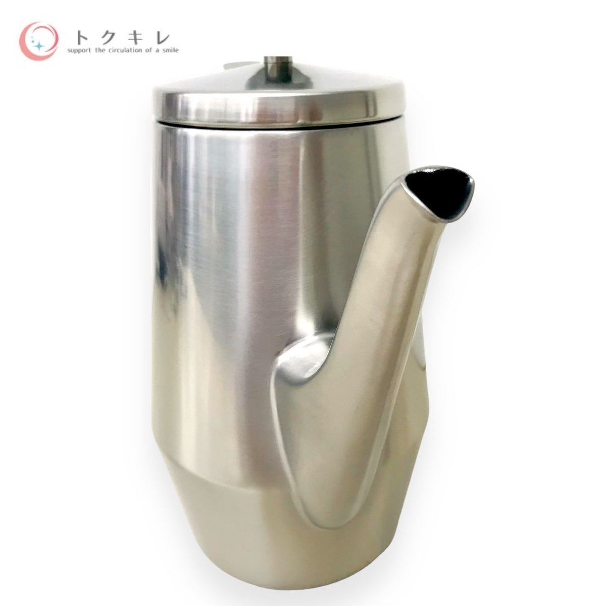 仔犬印 エルム コーヒーポット ステンレス スチール 8人用 18-8 67008 (蓋のつまみの色:黒)