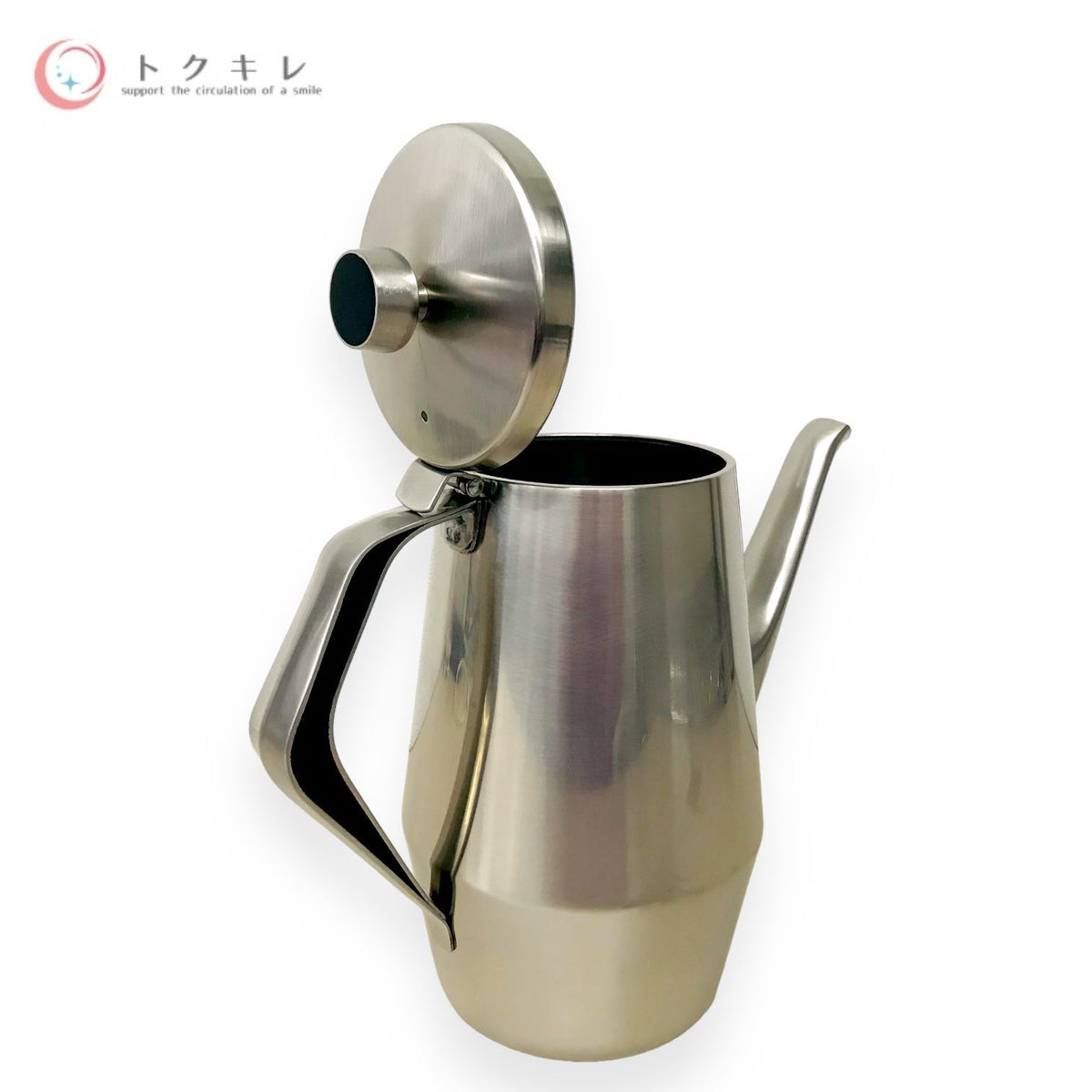 仔犬印 エルム コーヒーポット ステンレス スチール 8人用 18-8 67008 (蓋のつまみの色:黒)