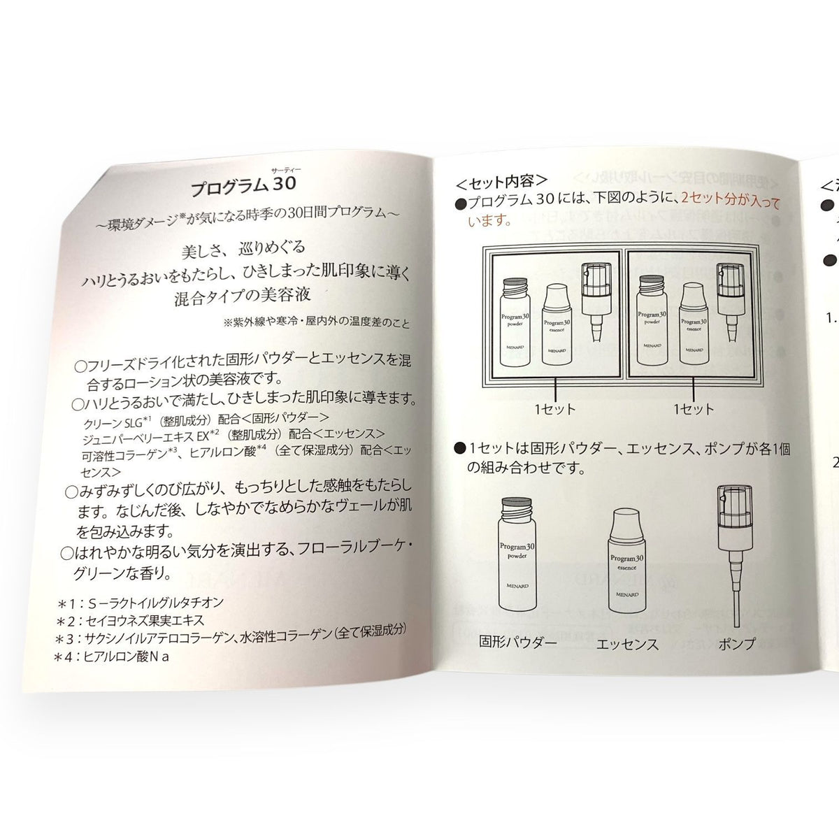 メナード プログラム30 A (固形パウダー0.5g×2本 エッセンス15ml×2本)