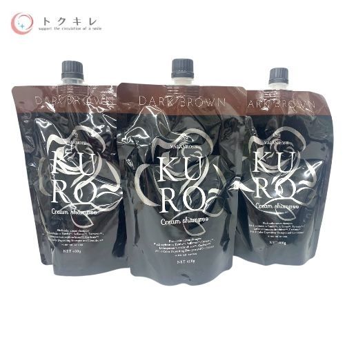 B.VALANCE KURO VR クロクリームシャンプー ダークブラウン (ヘアカラークリームシャンプー) 400g 3個セット