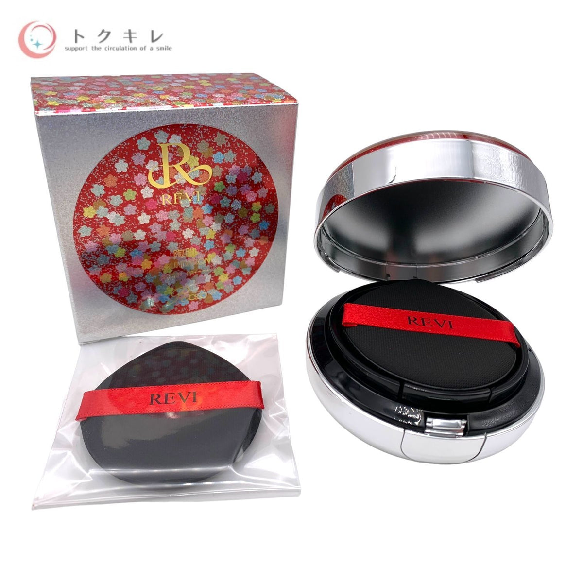 銀座ロッソ REVI ルヴィ 陶肌ファンデーション 15g（限定赤ラメパッケージ) SPF50+ PA++++