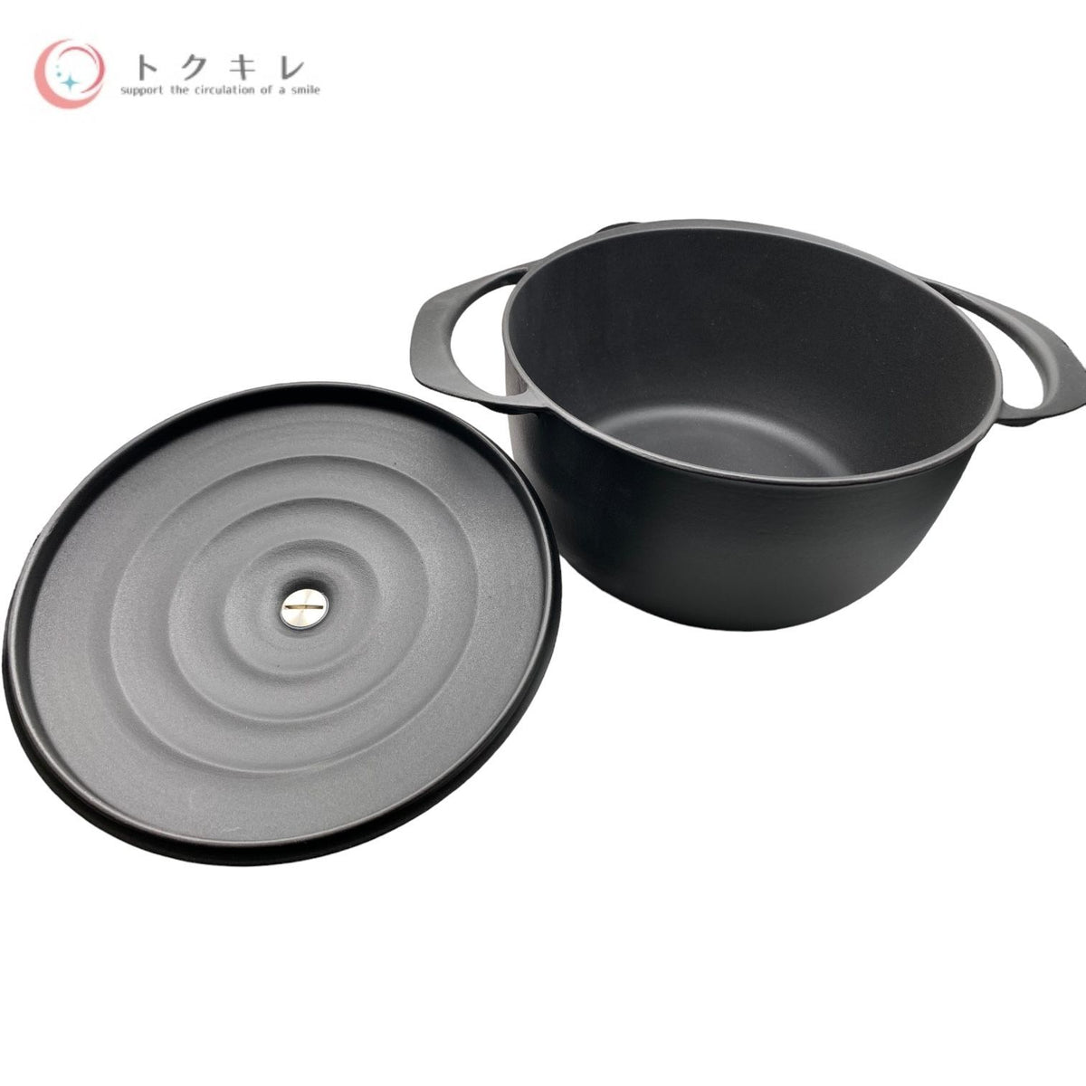 ユニロイ UNILLOY 鋳物ホーロー鍋 キャセロール 20cm マットブラック EC-2000MB 品番13269 IH対応