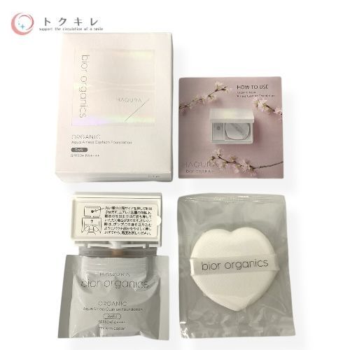 bior organics オーガニックアクア エアレスクッション ハクラビオール ファンデーション リフィル&パフ 15g #007H ミディアムH