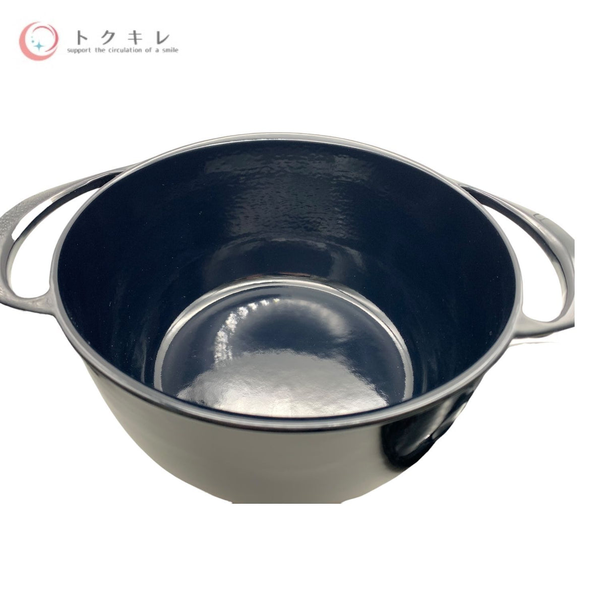 ユニロイ UNILLOY 鋳物ホーロー鍋 キャセロール 20cm ネイビー EC-2000N 品番13268 IH対応