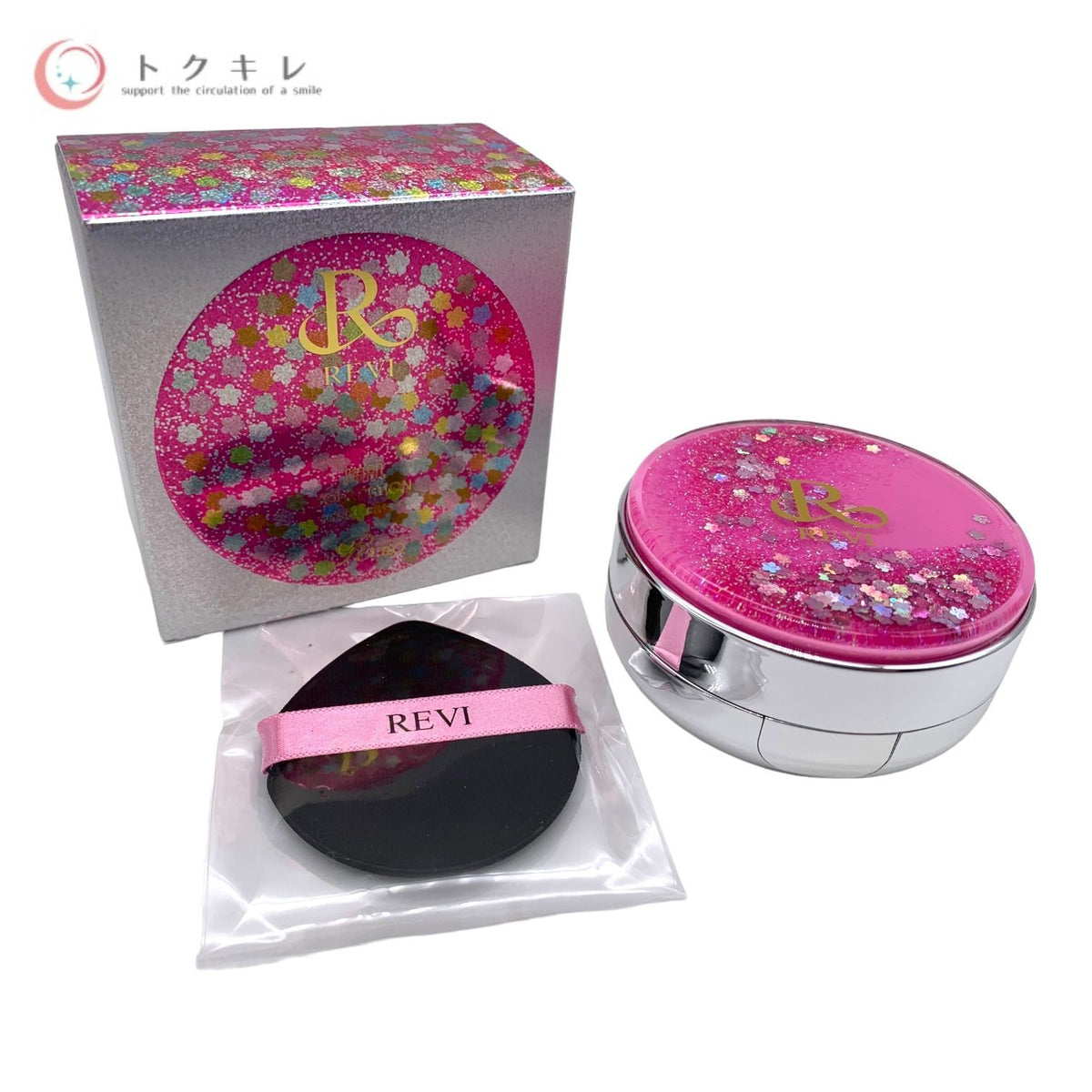 銀座ロッソ REVI ルヴィ 陶肌ファンデーション 15g（限定ピンクラメパッケージ) SPF50+ PA++++