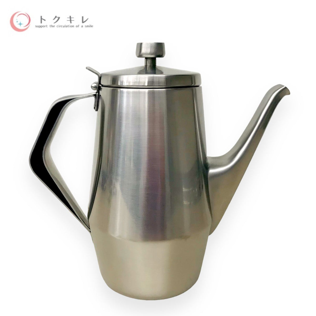 仔犬印 エルム コーヒーポット ステンレス スチール 8人用 18-8 67008 (蓋のつまみの色:黒)