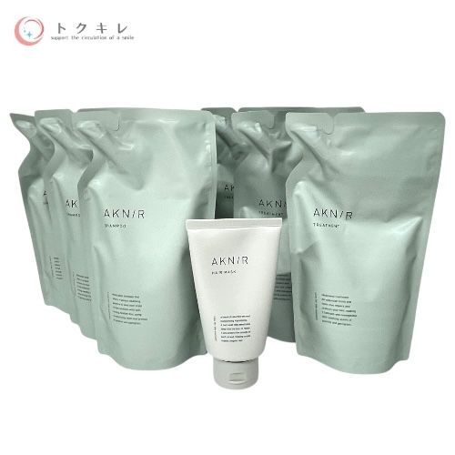 AKNIR（アクニー） ・薬用ヘアシャンプー 詰替え用 300ml ×3個 計7点セット（シャンプー3個＋トリートメント3個＋ヘアマスク1個）