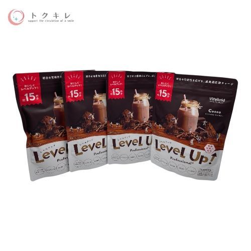ビタブリッドジャパン ビタブリッド レベルアップ プロフェッショナル プラス ココア風味 約15杯分 100g 4袋セット
