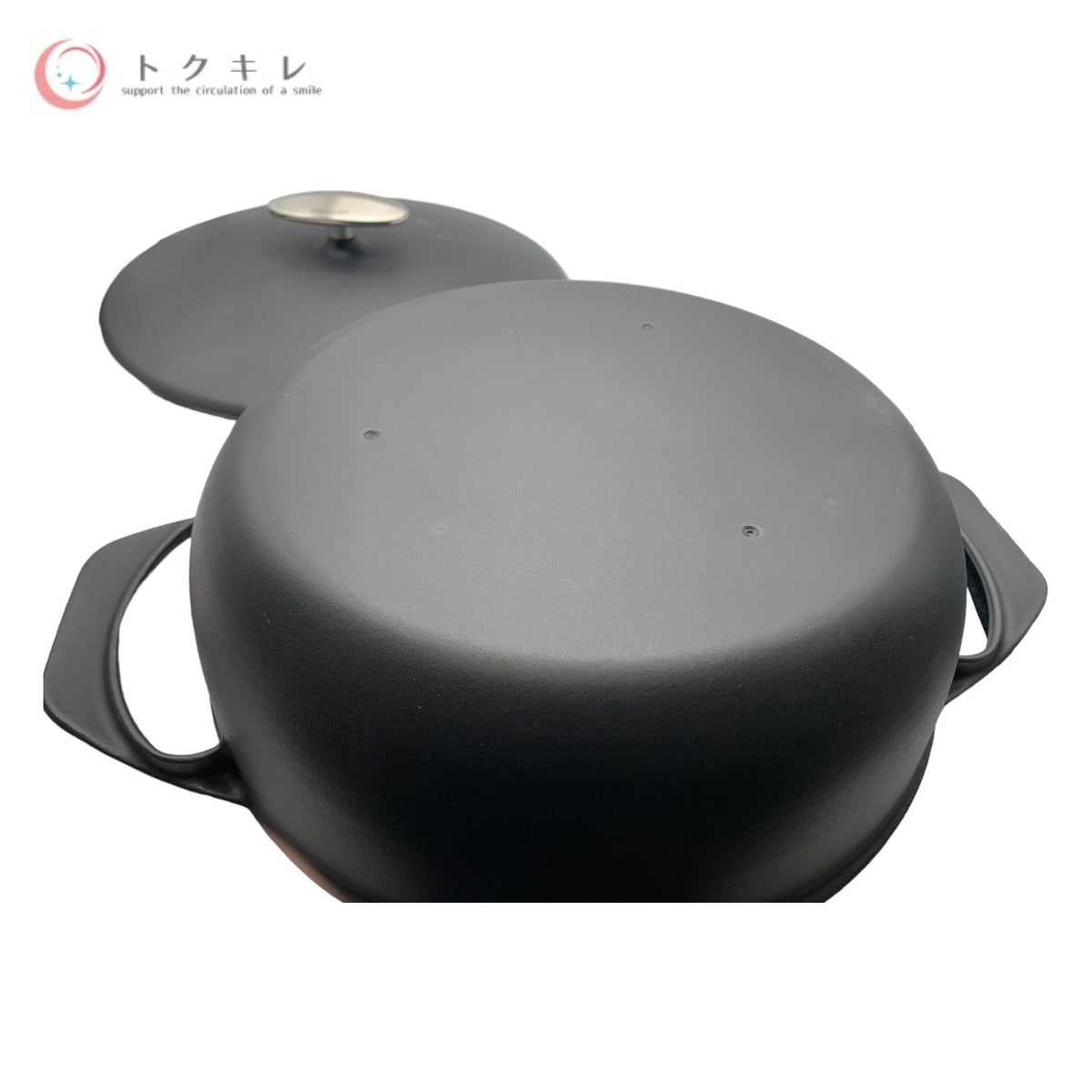 ユニロイ UNILLOY 鋳物ホーロー鍋 キャセロール 浅型 24cm マットブラック EC-2500MB 品番13273 IH対応